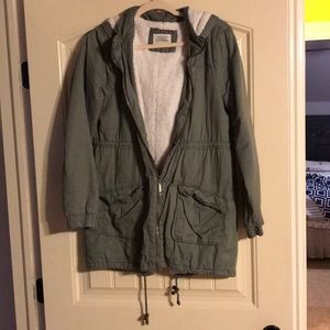 Green Fleece-Lined Utility Jacket